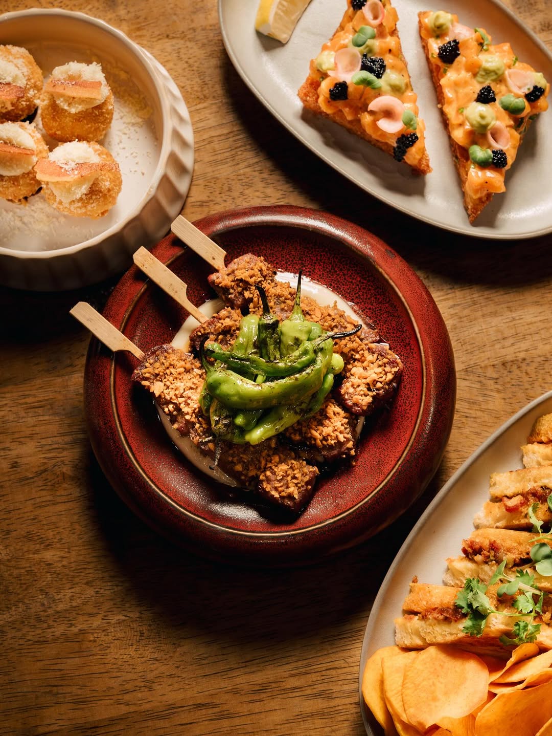 Salpicao Skewers close-up at Mijo